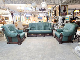 Mobila moale, fotolii , sofa - piele.germania , уголоки кожаные - раскладывается!!! foto 0