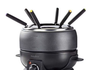 Cuptor fondue cu 6x furculite incorporate, Nedis, 800 W, 2.3 l, Negru, foto 4