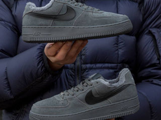 Nike Air Force 1 Low Grey  Unisex Suede cu blana/с мехом foto 3