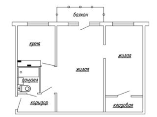 2-х комнатная квартира, 44 м², Ботаника, Кишинёв