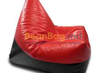 BeanBag Piramida XL din Ecopiele culoare Rosie foto 3