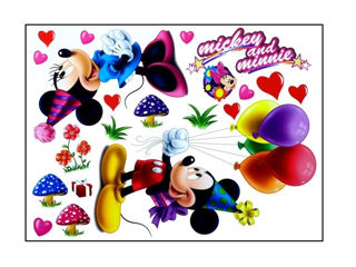 Sticker cu Mickey si Minnie Mouse de pus pe perete abtipild jocuri jucarii Disney copii bebe foto 3