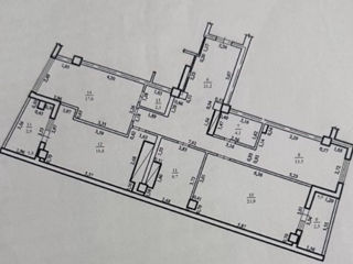 3-х комнатная квартира, 122 м², Рышкановка, Кишинёв