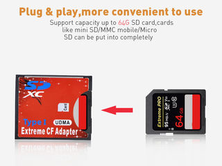 CF Adapter Extreme Compact Flash Adapter , 350lei. Адаптер для карт памяти SD UDMA в карты CF. foto 3