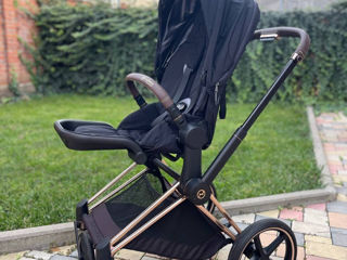 Stroller Cybex Platinum Priam 4.0,  3 in 1 Sepia Black chassis Rosegold car seat Cloud Z2 i-Size foto 7