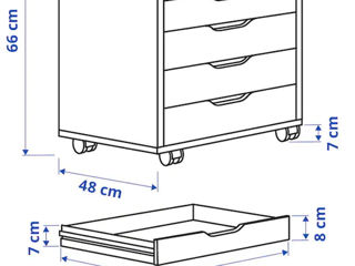 Comodă cu 6 sertare IKEA pe roți (67x66) foto 4