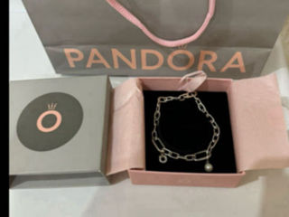Brățară Pandora originala cu 2 charmuri de argint 925 /браслет Пандора с 2 подвесками foto 1