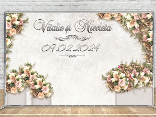 Fotopanou , fotostand , baner ca decor cu baloane pentru nunta , cumetrie , zi de nastere , botez foto 1