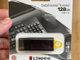 USB Flash Drive Kingston DataTraveler Exodia 128GB Black-Yellow (USB3.2), Nouă, Sigilată. foto 1