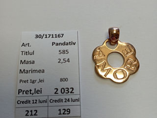 Pandantiv 585* 2,54gr 2032 lei
