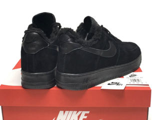 Nike Air Force 1 Low Suede All Black cu blana / с мехом foto 6