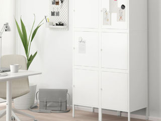 Dulap în birou pentru depozitare cu uși IKEA, alb