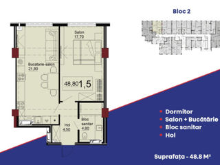 Apartament cu 1 cameră, 49 m², Telecentru, Chișinău foto 10