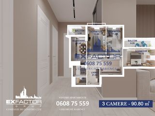 Apartament cu 3 camere, 90 m², Botanica, Chișinău foto 6