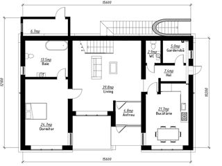 Casă de locuit individuală cu 2 niveluri P+E /stil modern/227.2m2/reconstrucții/proiecte/3D/renovari foto 11