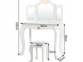 Masă pentru copii cu oglindă și taburet Costway foto 5