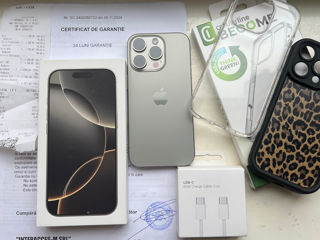 iPhone 16 Pro Apple , Memorie 512GB , culoare Natural Titanium , telefonul este in stare ideala.