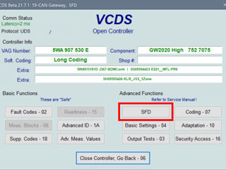 VCDS Длинное кодирование / SFD unlock / платформа  MQBevo / MEB foto 2