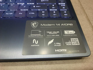 MSI Modern 14'' FullHD IPS - NVIDIA MX250 - Core i5 10210U, SSD 512 M.2 PCIe, Ram 8GB, подсветка foto 9