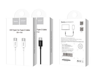 Cablu Hoco X23 Type-C to Type-C reducere doar 50 lei foto 2