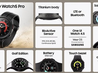 Умные часы Samsung Galaxy Watch 5 Pro черный LTE - 6000 lei foto 2