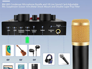 Профессиональные микрофоны PULUS / BM-800 + Звуковая карта. Супер цена! foto 3