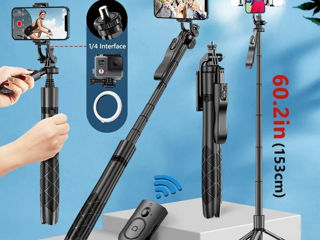 Селфи палка, Штатив, Трипод, Selfie stick, Tripod, с подсветкой foto 2