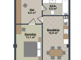 Apartament cu 1 cameră, 43 m², Centru, Ialoveni foto 10