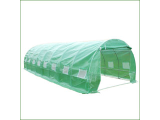 Sera 8x3x2 m, tip tunel,  pentru gradina,  folie cu protectie UV4,  ferestre,  verde  -  Electron.md foto 1