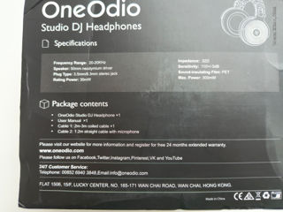 Проводные студийные наушники OneOdio,стерео профессиональные DJ-наушники с микрофоном foto 3