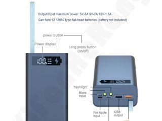 Коробка power bank для аккумулятора 12x1865 40.000 mah foto 3
