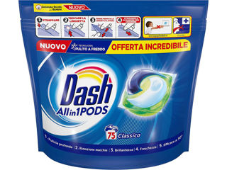 Dash All In 1 Pods Classic Detergent Capsule, 75 Spălări