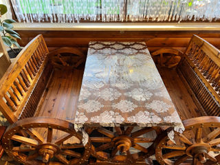 Set, masa+scaune din lemn natural, facut la comanda, calitate exceptionala! foto 3