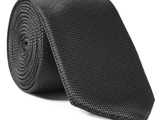 Topman Textured Solid Tie Cravata Negru Nou foto 2