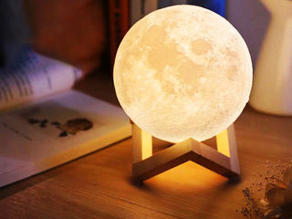 Ночник Луна на Деревянной подставке foto 1