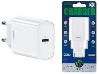 Bloc remax 20w pd fast charger rp-u70 iphone 15 14 13 12 foto 1