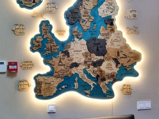 Карта Европы из дерева / Harta Europei din lemn foto 2