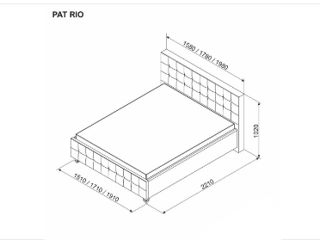 Pat tapițat Ambianta Rio 1.6 m gri, livrăm în orice colț al țării foto 2