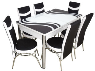 Set de bucatarie. Pretul include masa si scaune. Mai multe modele si culori pe site. foto 7