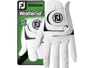 Мужские перчатки для гольфа FootJoy WeatherSof, упаковка из 2 шт. (белые) foto 1