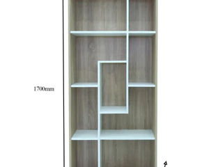 Biblioteca Kring Bath, 75x180x25 cm, culoare sonoma / alb foto 2