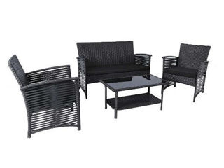 Set mobilier de gradina Malaga (Negru) / Achitare 6-12 rate / Livrare