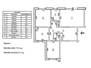 Apartament cu 3 camere, 79 m², Centru, Ungheni foto 6