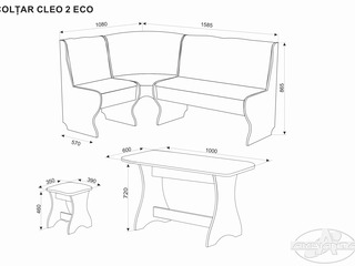 Colțare de bucătărie Cleo 2 Eco Sonoma închis/ Bardolino -  cel mai mic preț !!! foto 2