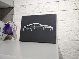 Tablou cu silueta auto printata 3D