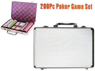Set Joc Poker în valiză de aluminiu 200buc 30x20x6cm foto 4
