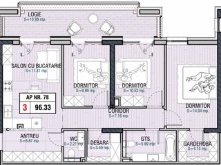 Apartament cu 3 camere, 97 m², Durlești, Chișinău foto 10