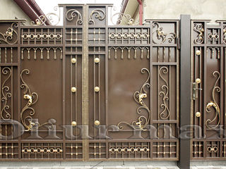 Copertine, porți, balustrade, garduri,  gratii , uși metalice și alte confecții din fier forjat. foto 1
