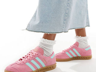 Adidas Originals Hamburg trainers in pink and blue foto 5