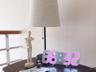 3D LED Цифровые Часы-будильник настольные и настенные. foto 2